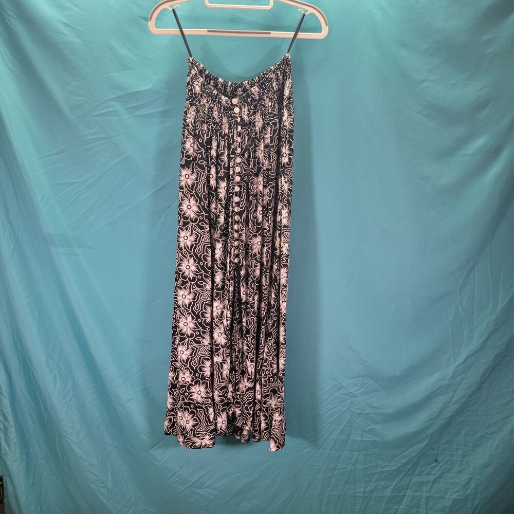 Keliki Hawaii Black & White Floral Sundress O/S 100% Rayon